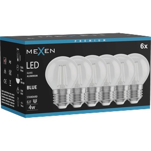 Mexen Vintis 6x LED крушка с нажежаема жичка E27, G45, 4W, 55 lm, синя - L156-E27-04XX-47x06 (L156-E27-04XX-47x06)