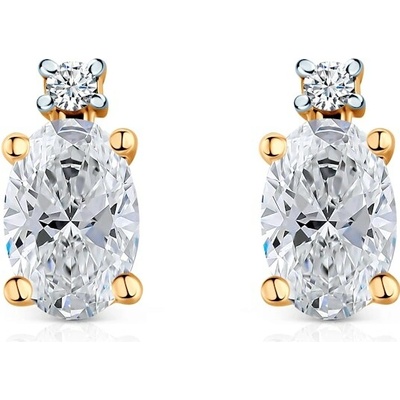 SAVICKI Náušnice dvojfarebné zlato, laboratórne diamanty B-K-K0756-00136-585-Z