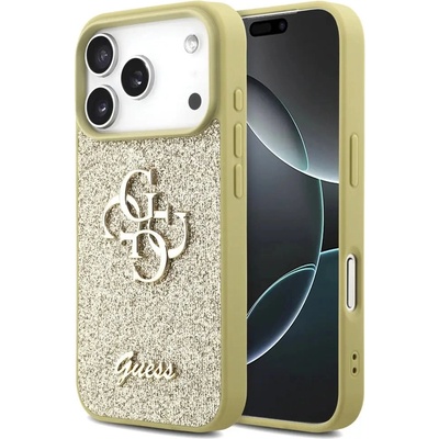GUESS Калъф Guess Fixed Glitter Big 4G за iPhone 17 Pro - златен (3666339492199)