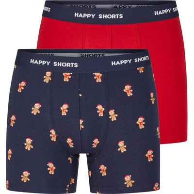 Happy Shorts vánoční boxerky 2 kusy bordó – Zboží Mobilmania