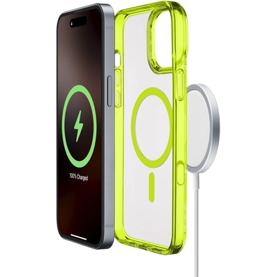 Cellularline Калъф Cellularline - Iconic Mag, iPhone 16 Pro, MagSafe, Lime (ICONICMAGIPH16PROL)