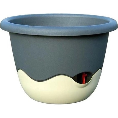 PLASTIA MARETA závěsný květináč antracit tmavý + slonová kost tmavá Míra: 30 x v.19.5 cm