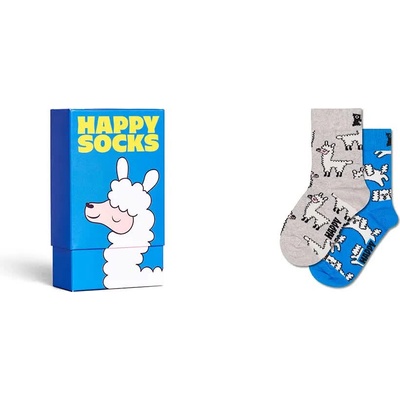 Чорапи Happy socks Llama gift set crew socks 2 pairs - Blue / Grey (Blue)