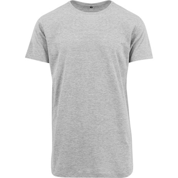 Build Your Brand pánske predĺžené tričko šedý melír
