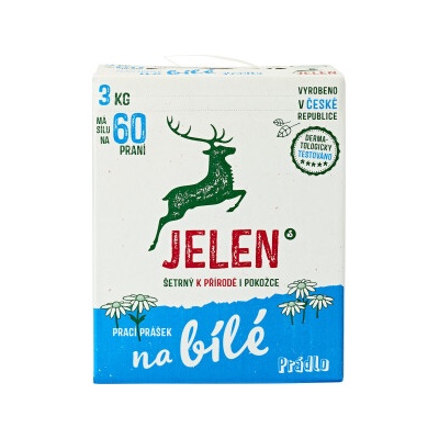 Jeleň prací prášok na bielu bielizeň 3 kg 60 PD