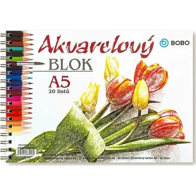 Bobo sešit Akvarelový blok A4 čistý 20 listů – Zboží Dáma