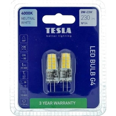 Tesla LED žárovka 1,5 W 150 lm G4 neutrální bílá