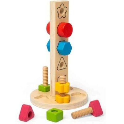 Bigjigs Toys veža s maticami a skrutkami