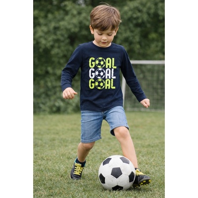 Chlapecké tričko VENERE GOAL dlouhý rukáv temně modré Modrá tmavá,