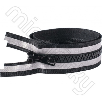 Zip kostěný dělitelný reflexní VISLON® černá 30 cm YKK