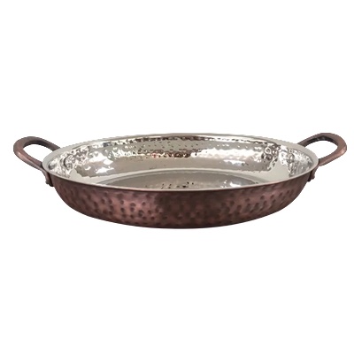 Horecano ANTIQUE-Oвална шола с релеф и медно покритие с две дръжки (25x15.75x5cm) - 700ml (SG-86210(C) (0184208)