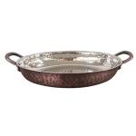 Horecano ANTIQUE-Oвална шола с релеф и медно покритие с две дръжки (25x15.75x5cm) - 700ml (SG-86210(C) (0184208)