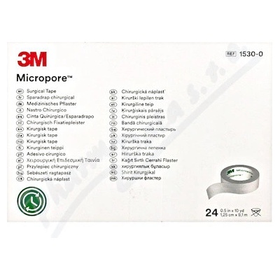 3M Micropore papierová biela 1,25 cm x 9,1 m 24 ks