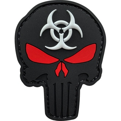 WARAGOD Nášivka 3D Punisher Biohazard 7.5x5.6cm