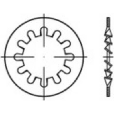 TOOLCRAFT 1067164 ozubená podložka vnitřní Ø: 12.5 mm DIN 6797 nerezová ocel 500 ks