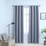 Pure Line Home Плътни завеси в цвят сив с метални халки, 2 бр. , 140 x 245 см - zalegloto - 65,91 лв