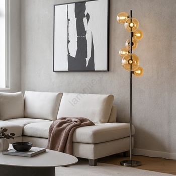 Brilagi - LED подова лампа MILLA 7xG9/3W/230V черен хром/злато (BG1824)