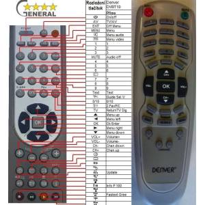GENERAL DENVER DVBT-100 - съвместимо дистанционно управление на марката General (DVBT-100) Дистанционно
