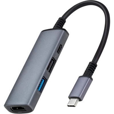 Хъб ttec Type-C - 4K HDMI + PD USB-C + USB-A 2.0 +USB-A 3.0 Converter - Черен