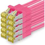 1aTTack. de Cat. 7 network cable 2m magenta 10 pieces Cat7 Ethernet cable network LAN cable raw cable 10 Gb s SFTP PIMF LSZH set patch cable with Rj 45 plug Cat. 6a - 4251073616940