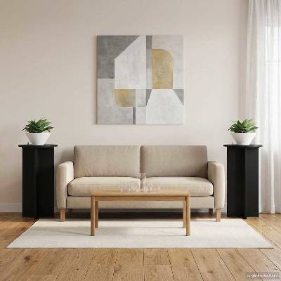 vidaXL Стойка за растения 2 pcs Черно 40 x 40 x 80 cm (899700)