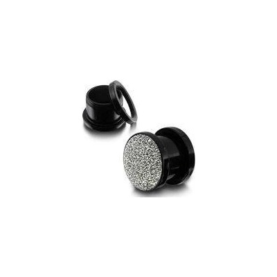 Šperky4U Akrylátový plug do ucha se třpytkami PL01043-16