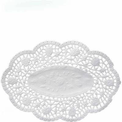Wimex Dekoračná krajka PAP oválna biela 22 x 15 cm