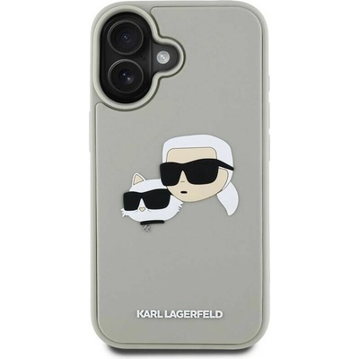 Karl Lagerfeld 3D Rubber Double Heads pre iPhone 16 Beige