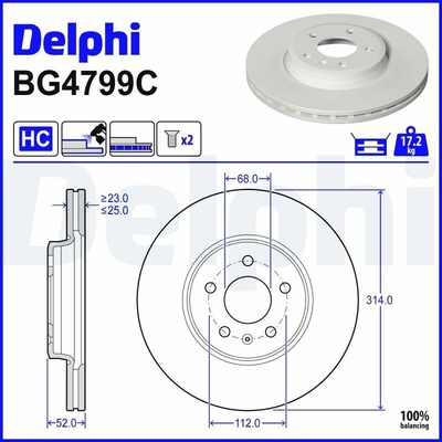 Brzdový kotúč DELPHI BG4799C