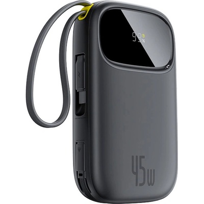 Baseus Външна батерия с вграден USB-C и Lightning кабел и USB-C, USB-А портове - Baseus EnerFill FC31 Qpow2 Power Bank With USB-C and Lightning cable 45W 20000 mAh (черен) (E0028D00)
