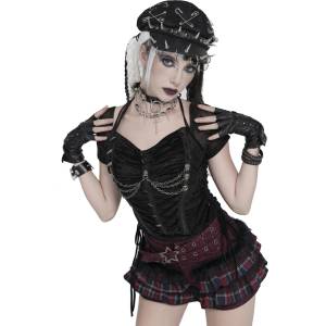Devil fashion дамски топ DEVIL FASHION - Scythe Halter - черен - TT311