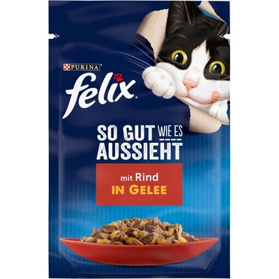 Felix chutná tak dobře jak vypadá Pochoutka v želé s hovězím 26 x 85 g