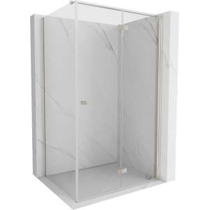 Mexen Mist-F сгъваема душ кабина дясна 80 x 70 см, прозрачна, четка никел (8A6T-080-070-97-00-P)