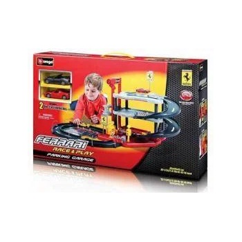 Bburago Детски комплект за игра Bburago Ferrari, Паркинг с 2 Колички, 093017