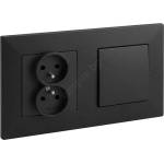 Legrand Legrand-Двоен битов контакт 250V/16A и еднополюсен ключ NILOE STEP черен (LR0034B)