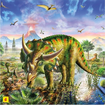 Dino Mini s figurkou dinosaura: Triceratops 60 dílků
