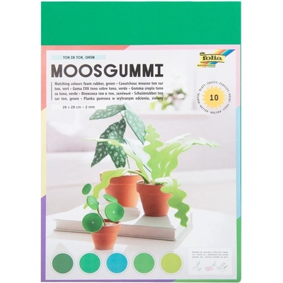 Folia - Max Bringmann Pěnovka Moosgummi - 20 x 29 cm - Tón v tónu - ZELENÁ