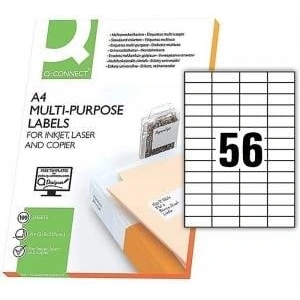 Q-Connect Universal labels Q-CONNECT, 52, 5x21.2mm, straight, white 100 pcs