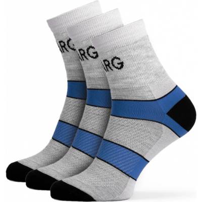 Warg pánske ponožky Trail MID Wool 3-Pack sivá/modrá