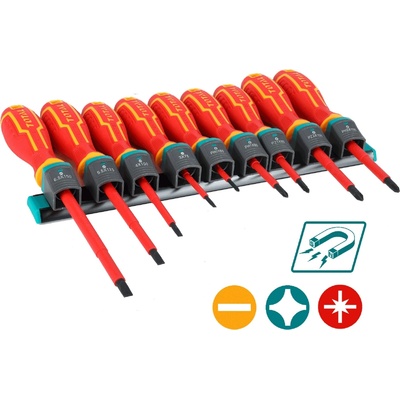 TOTAL Šroubováky elektrikářské 1000 V, VDE, sada 9ks, industrial THTIS596