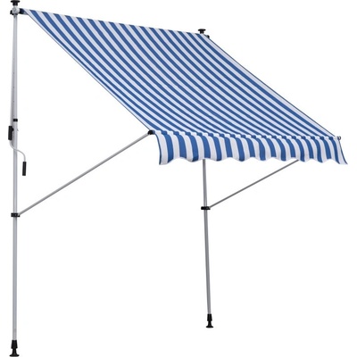 Goleto Teleskopická markýza 200 x 150 cm modrá/bílá