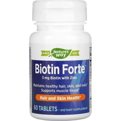Nature's Way Biotin Forte, 3 mg, 60 дъвчащи таблетки, Nature's Way (214008)