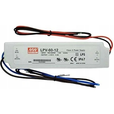 LED zdroj 12V 60W 5A Mean Well LPV-60-12 IP67