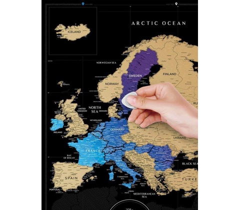 Stírací mapa Evropy