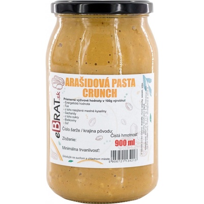 eBrat.sk Arašidové maslo 100% chrumkavé 900 g