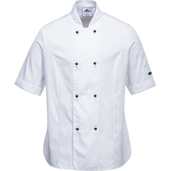 Image 1 of Portwest Бяла дамска готварска куртка с къс ръкав Rachel - C737WHR (C737WHR)