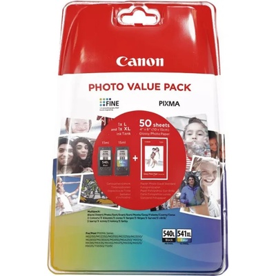 Canon PG-540L/CL-541XL ЧЕРНО/ЦВЕТНО (11ML+15ML) +50DB 10x15CM ФОТО ПАПЕРИЯ СПЕЦИАЛНА МУЛТИПАКТА (5224B012)