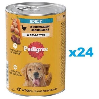 Pedigree Adul s kuracím mäsom a mrkvou v želé 24 x 400 g