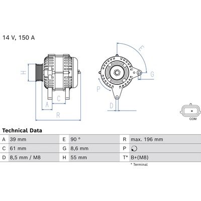 Alternátor BOSCH 0 986 084 870 (0986084870)