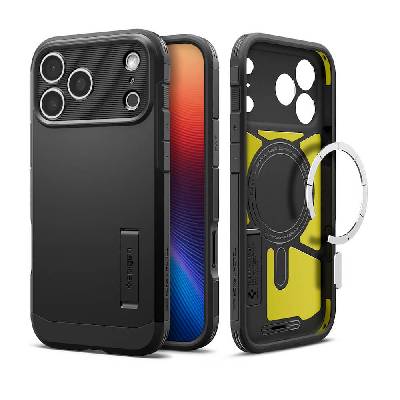 Хибриден кейс с най-висока степен на защита с MagSafe за iPhone 17 Pro - Spigen Tough Armor T MagSafe Case (черен) (ACS10361)